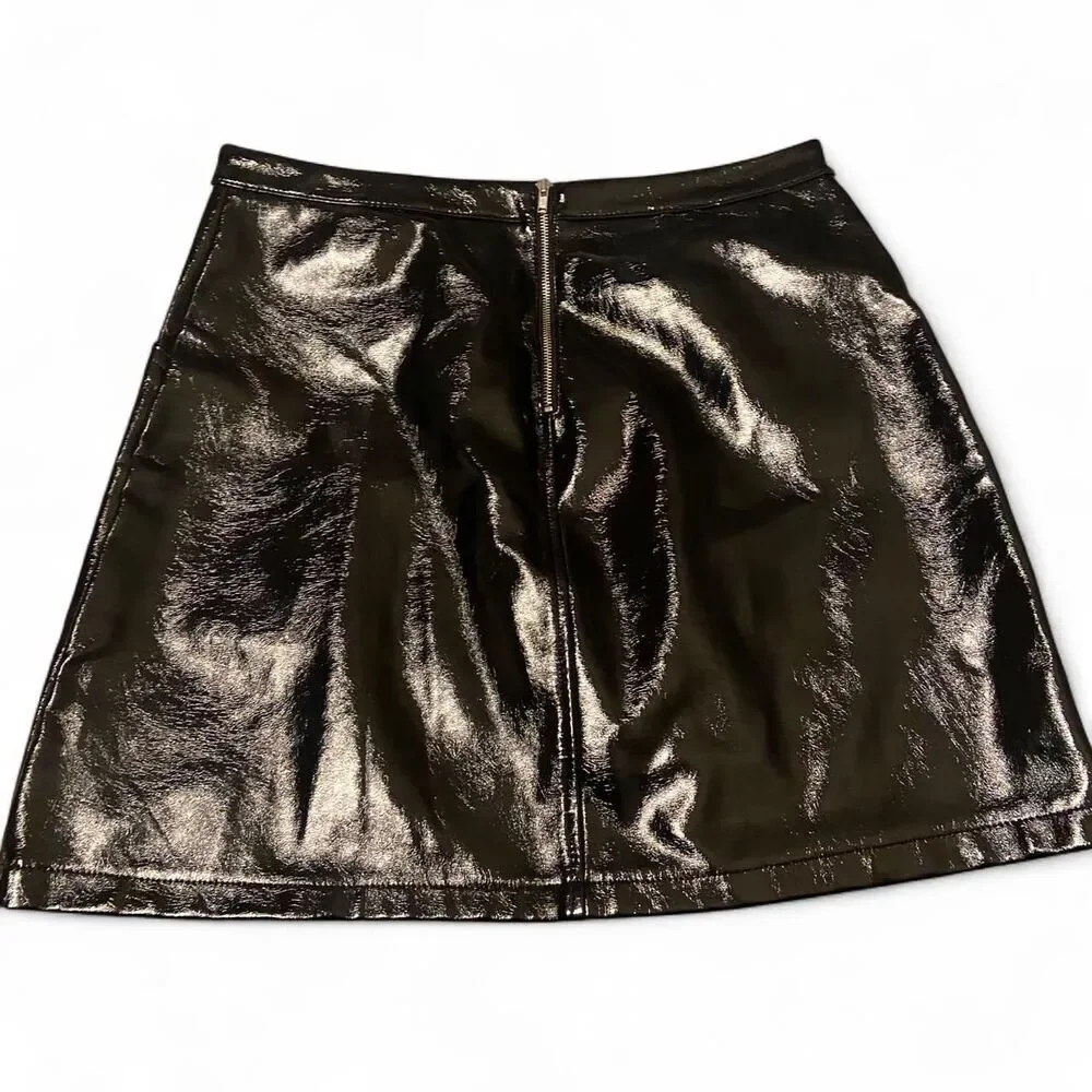 Art Class Black Faux Leather Skirt Large 16/18